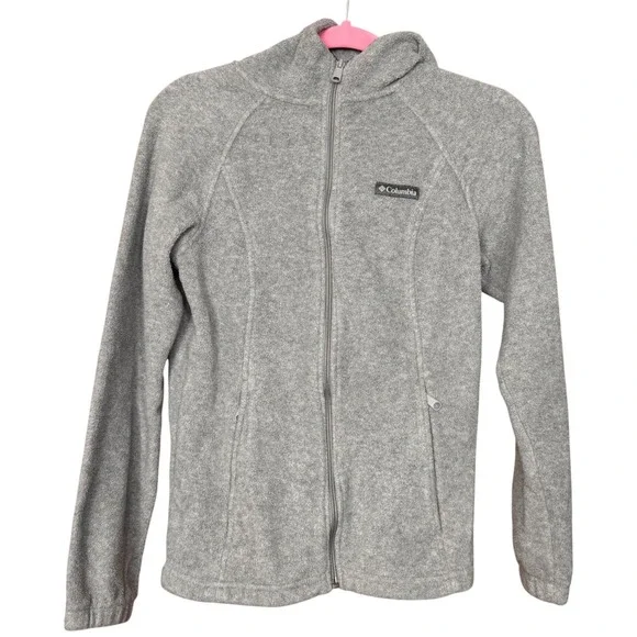 Columbia Benton Springs Women's Small Full Zip Hooded Fleece Jacket Heather Grey - Picture 1 of 13